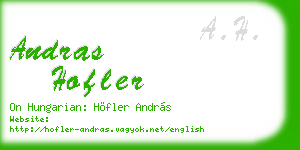 andras hofler business card